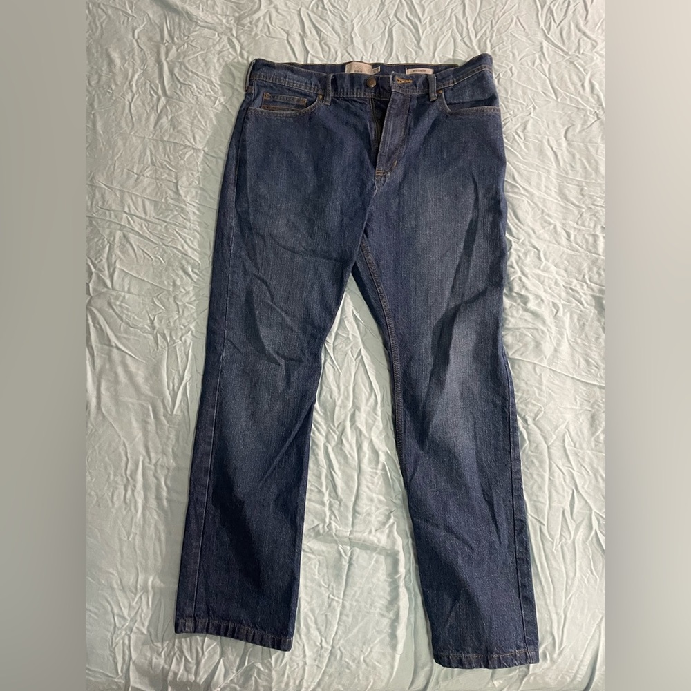 Navy Blue Straight Jeans